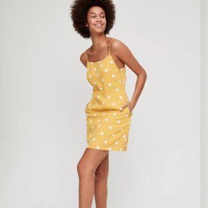 Aritzia Wilfred Isabelle Polka Dot Slip Dress Spaghetti Strap Yellow 90s Y2k 8